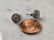 Load image into Gallery viewer, Womens Vintage Estate Sterling Silver Diamond Earrings 1.8g E6684