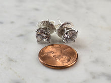Load image into Gallery viewer, Pr Womens Vintage Estate Sterling Silver CZ Stud Earrings 3.3g #E6687
