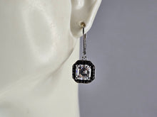Load image into Gallery viewer, Womens Vintage Estate Sterling Silver Modernist CZ Earrings 3.7g E6688