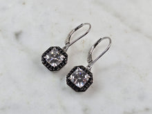 Load image into Gallery viewer, Womens Vintage Estate Sterling Silver Modernist CZ Earrings 3.7g E6688