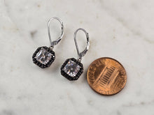 Load image into Gallery viewer, Womens Vintage Estate Sterling Silver Modernist CZ Earrings 3.7g E6688