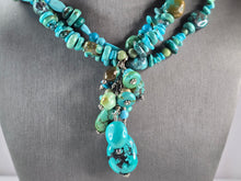 Load image into Gallery viewer, Womens Vintage Estate Sterling Silver Turquoise Southwestern Style Necklace E668