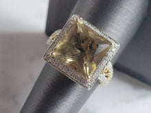 Load image into Gallery viewer, Womens Vintage Estate 14K Gold Beryl Diamond Ring 8.0g E6694