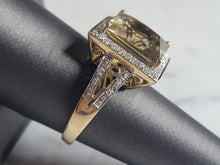 Load image into Gallery viewer, Womens Vintage Estate 14K Gold Beryl Diamond Ring 8.0g E6694