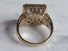Load image into Gallery viewer, Womens Vintage Estate 14K Gold Beryl Diamond Ring 8.0g E6694