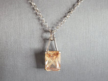 Load image into Gallery viewer, Womens Sterling Silver Israel Necklace W/ Citrine ? Stone Pendant 15.1g E6696