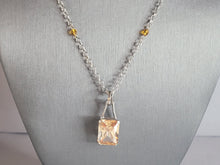 Load image into Gallery viewer, Womens Sterling Silver Israel Necklace W/ Citrine ? Stone Pendant 15.1g E6696