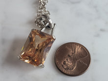 Load image into Gallery viewer, Womens Sterling Silver Israel Necklace W/ Citrine ? Stone Pendant 15.1g E6696