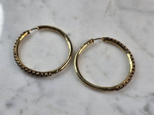 Load image into Gallery viewer, Womens Estate Sterling Silver Gold Tone Sapphire Hoop Earrings 10.3g E6698