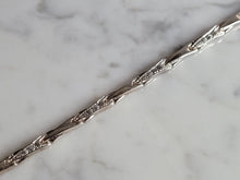 Load image into Gallery viewer, Womens Vintage Estate Sterling Silver CZ Bracelet 7.0g E6701