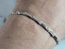 Load image into Gallery viewer, Womens Vintage Estate Sterling Silver CZ Bracelet 7.0g E6701