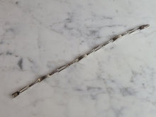 Load image into Gallery viewer, Womens Vintage Estate Sterling Silver CZ Bracelet 7.4g E6707