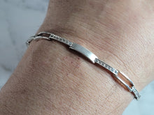 Load image into Gallery viewer, Womens Vintage Estate Sterling Silver CZ Bracelet 7.4g E6707