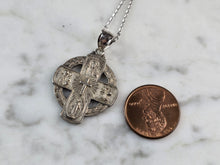 Load image into Gallery viewer, Vintage Estate Sterling Silver Religious 4 Way Cross Pendant Necklace 6.6g E6711