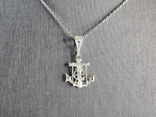 Load image into Gallery viewer, Vintage Estate Sterling Silver Maritime Jesus Anchor Pendant Necklace 3.1g E6714