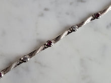 Load image into Gallery viewer, Womens Vintage Estate Sterling Silver Garnet CZ Bracelet 7.2g E6718