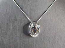 Load image into Gallery viewer, Womens Vintage Estate Sterling Silver CZ Modernist Pendant Necklace 10.1g E6720