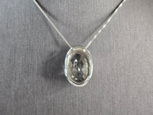 Load image into Gallery viewer, Womens Vintage Estate Sterling Silver CZ Modernist Pendant Necklace 10.1g E6720