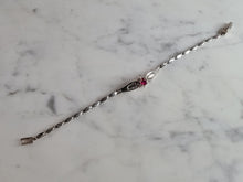 Load image into Gallery viewer, Womens Vintage Estate Sterling Silver Garnet CZ Bracelet 6.4g E6720