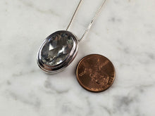 Load image into Gallery viewer, Womens Vintage Estate Sterling Silver CZ Modernist Pendant Necklace 10.1g E6720