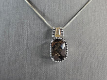 Load image into Gallery viewer, Womens Vintage Sterling Silver Smoky Quartz Pendant Necklace 7.2g E6721