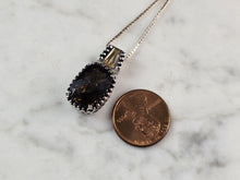 Load image into Gallery viewer, Womens Vintage Sterling Silver Smoky Quartz Pendant Necklace 7.2g E6721
