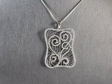 Load image into Gallery viewer, Womens Sterling Silver Modernist CZ Pendant Necklace 8.3g E6722