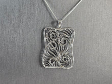Load image into Gallery viewer, Womens Sterling Silver Modernist CZ Pendant Necklace 8.3g E6722