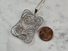Load image into Gallery viewer, Womens Sterling Silver Modernist CZ Pendant Necklace 8.3g E6722