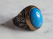 Load image into Gallery viewer, Womens Vintage Estate Sterling Silver Turquoise Ring 12.4g E6724
