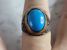 Load image into Gallery viewer, Womens Vintage Estate Sterling Silver Turquoise Ring 12.4g E6724