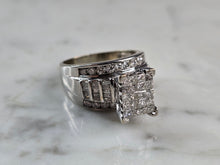 Load image into Gallery viewer, Womens Vintage Estate 10K White Gold Diamond Ring 9.0g, E6725