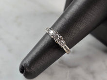 Load image into Gallery viewer, Womens Vintage Estate 10K White Gold Diamond Ring 2.5g E6731