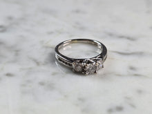 Load image into Gallery viewer, Womens Vintage Estate 10K White Gold Diamond Ring 2.5g E6731