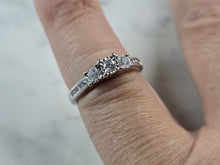 Load image into Gallery viewer, Womens Vintage Estate 10K White Gold Diamond Ring 2.5g E6731