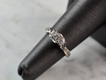 Load image into Gallery viewer, Womens Vintage Estate 10K White Gold Diamond Ring 2.7g E6732