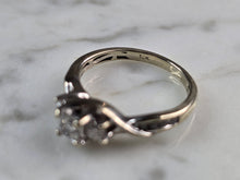 Load image into Gallery viewer, Womens Vintage Estate 10K White Gold Diamond Ring 2.7g E6732