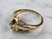 Load image into Gallery viewer, Womens Vintage Estate 10K Yellow Gold Modernist Diamond Ring 2.6g E6733
