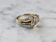 Load image into Gallery viewer, Womens Vintage Estate 10K Yellow Gold Modernist Diamond Ring 2.6g E6733