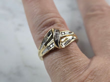 Load image into Gallery viewer, Womens Vintage Estate 10K Yellow Gold Modernist Diamond Ring 2.6g E6733