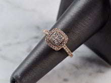 Load image into Gallery viewer, Womens Vintage Estate 14K Rose Gold Diamond Ring 2.6g E6738