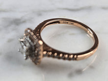 Load image into Gallery viewer, Womens Vintage Estate 14K Rose Gold Diamond Ring 2.6g E6738