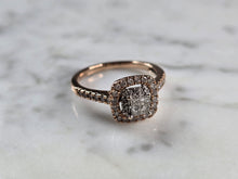 Load image into Gallery viewer, Womens Vintage Estate 14K Rose Gold Diamond Ring 2.6g E6738
