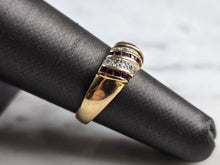 Load image into Gallery viewer, Womens Vintage Estate 14k Yellow Gold Ruby &amp; Diamond Ring 3.8g E6739