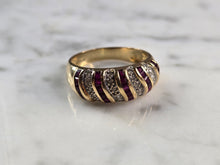Load image into Gallery viewer, Womens Vintage Estate 14k Yellow Gold Ruby &amp; Diamond Ring 3.8g E6739