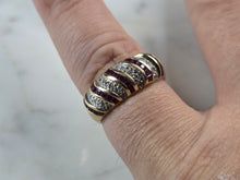Load image into Gallery viewer, Womens Vintage Estate 14k Yellow Gold Ruby &amp; Diamond Ring 3.8g E6739
