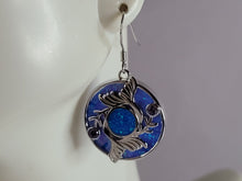 Load image into Gallery viewer, Womens Sterling Silver Blue Opal Mermaid Tail Earrings 9.0g E6740