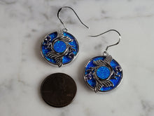 Load image into Gallery viewer, Womens Sterling Silver Blue Opal Mermaid Tail Earrings 9.0g E6740