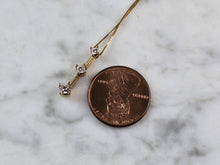 Load image into Gallery viewer, Womens Vintage Estate 14K Yellow Gold Hinged Diamond Pendant Necklace 1.7g E6743