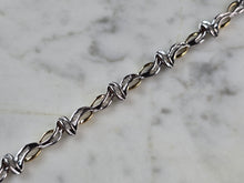 Load image into Gallery viewer, Womens Vintage Estate 10K Yellow &amp; White Gold Diamond Tennis Bracelet 8.2g E6747